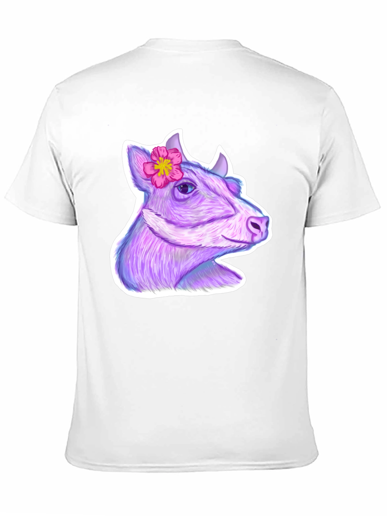 Cow with Flower Graphic Tee