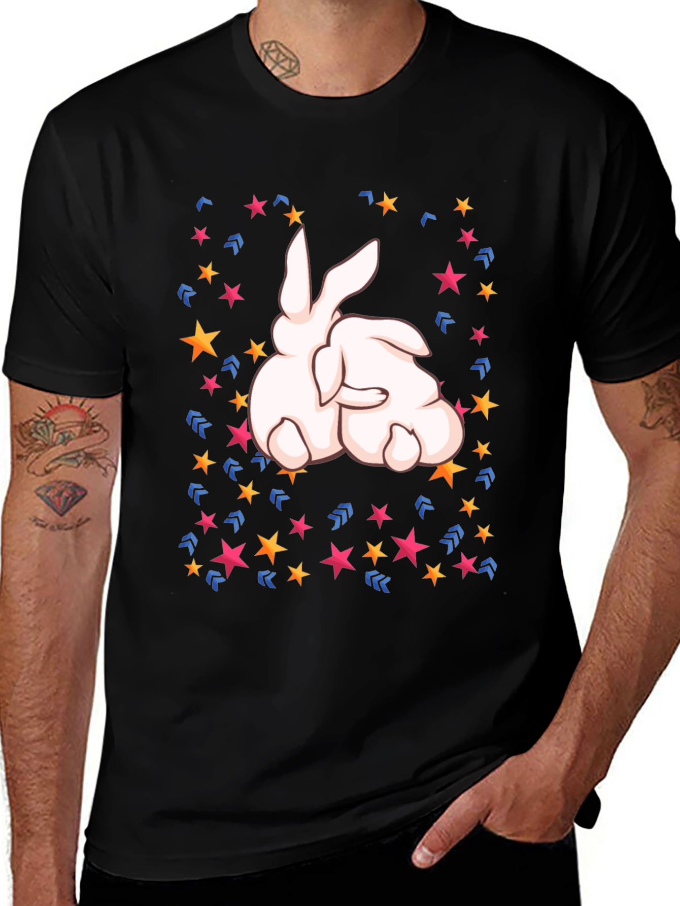 Bunny Star Black T-Shirt