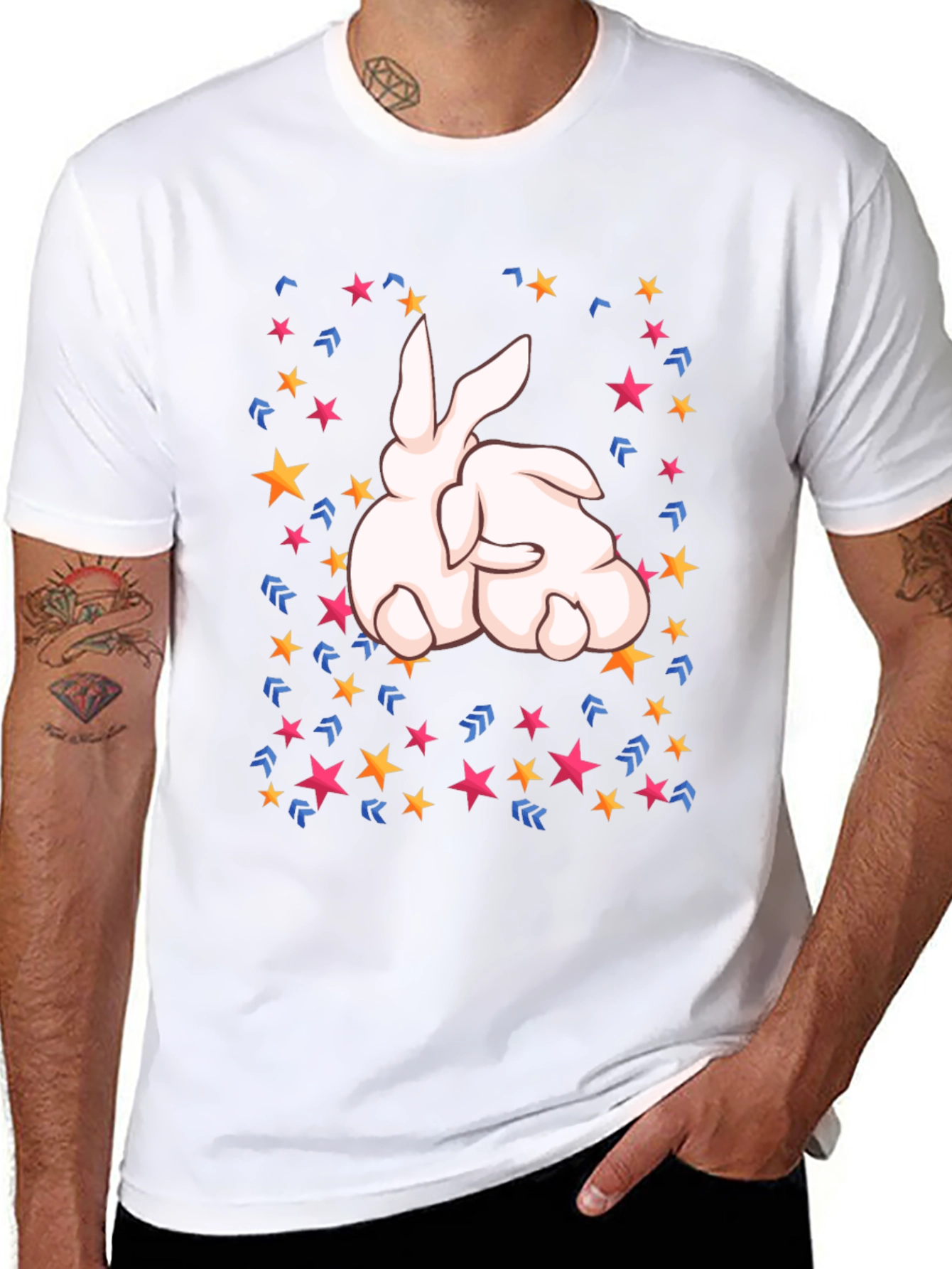 Bunny Star Black T-Shirt