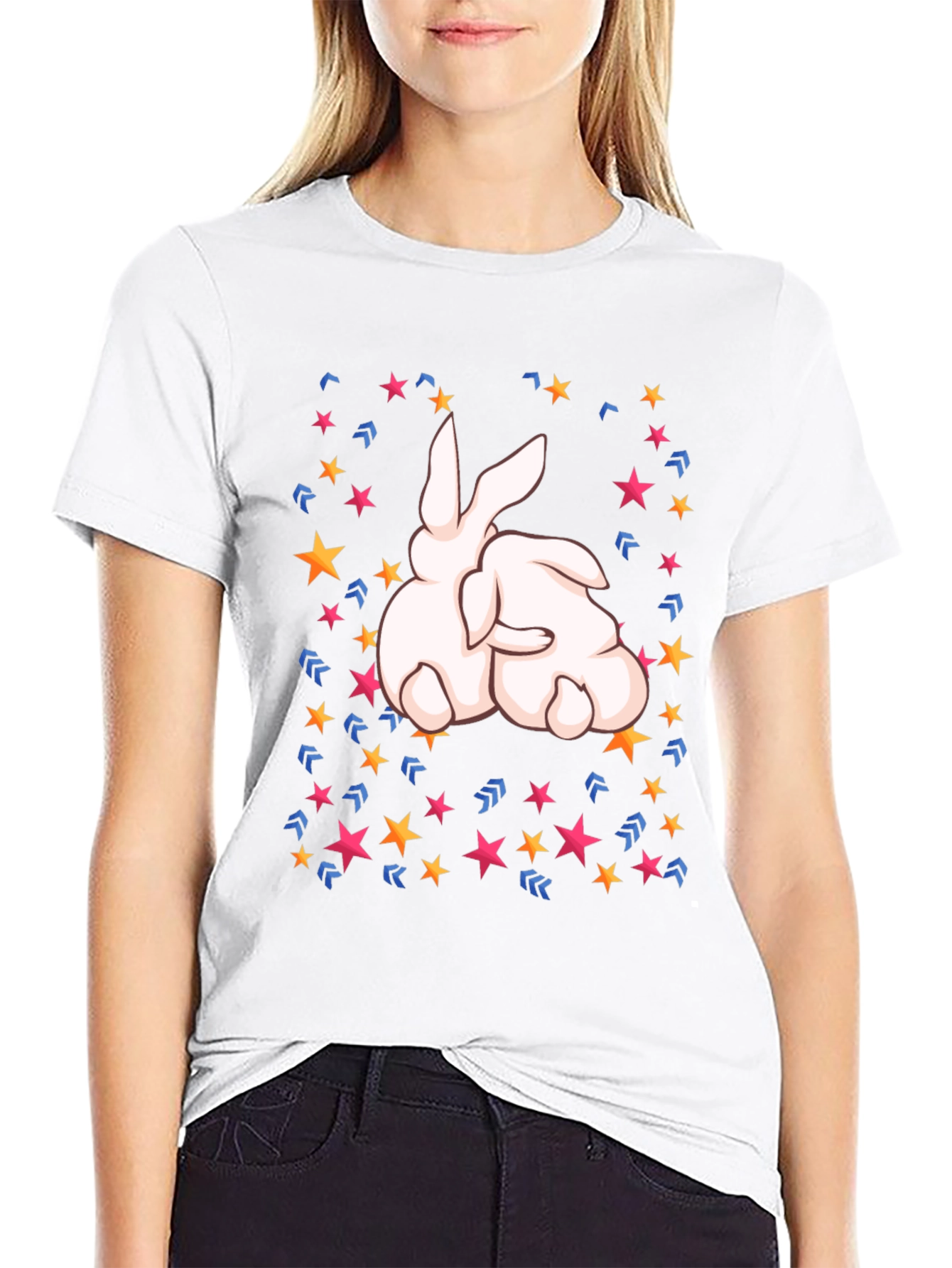 Bunny Star Black T-Shirt