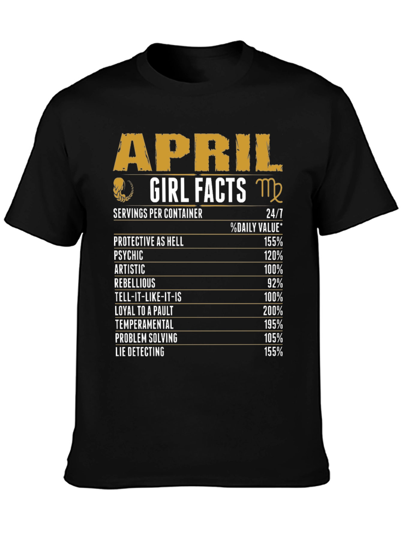 April Girl Facts T-Shirt - Zodiac Virgo Birthday Tee