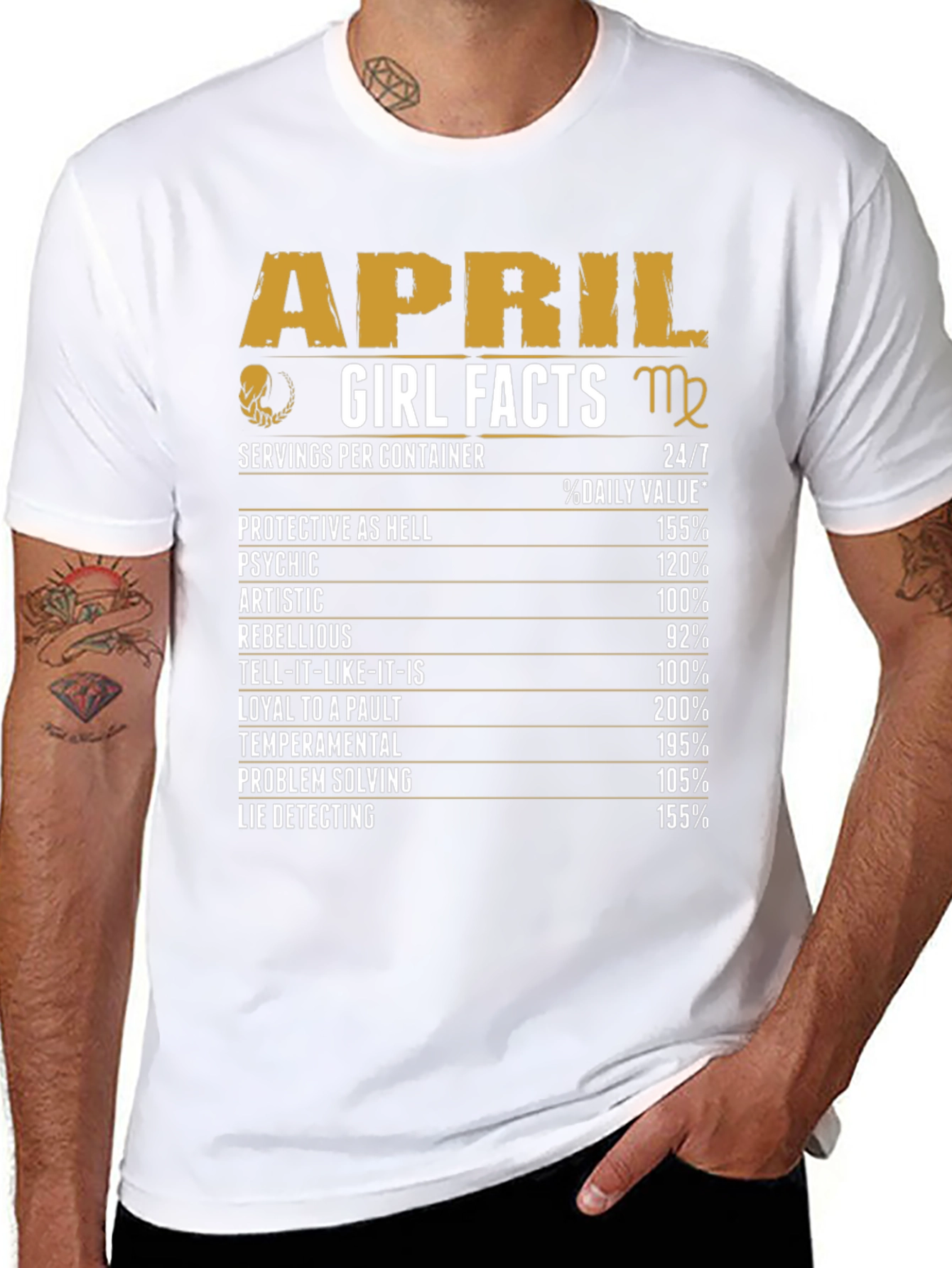 April Girl Facts T-Shirt - Zodiac Virgo Birthday Tee