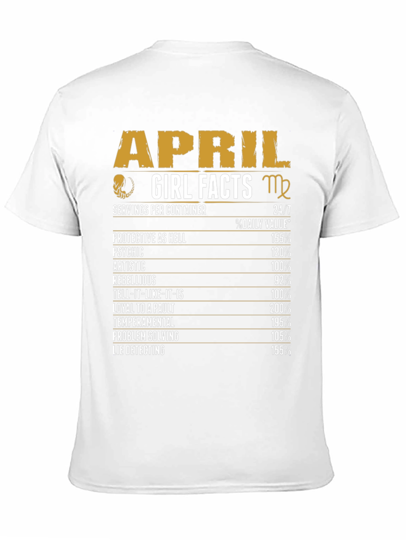 April Girl Facts T-Shirt - Zodiac Virgo Birthday Tee