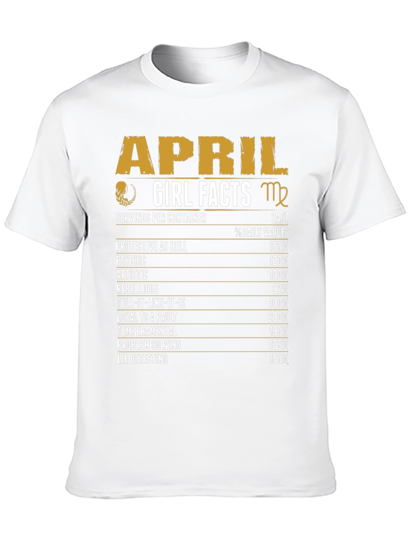 April Girl Facts T-Shirt - Zodiac Virgo Birthday Tee