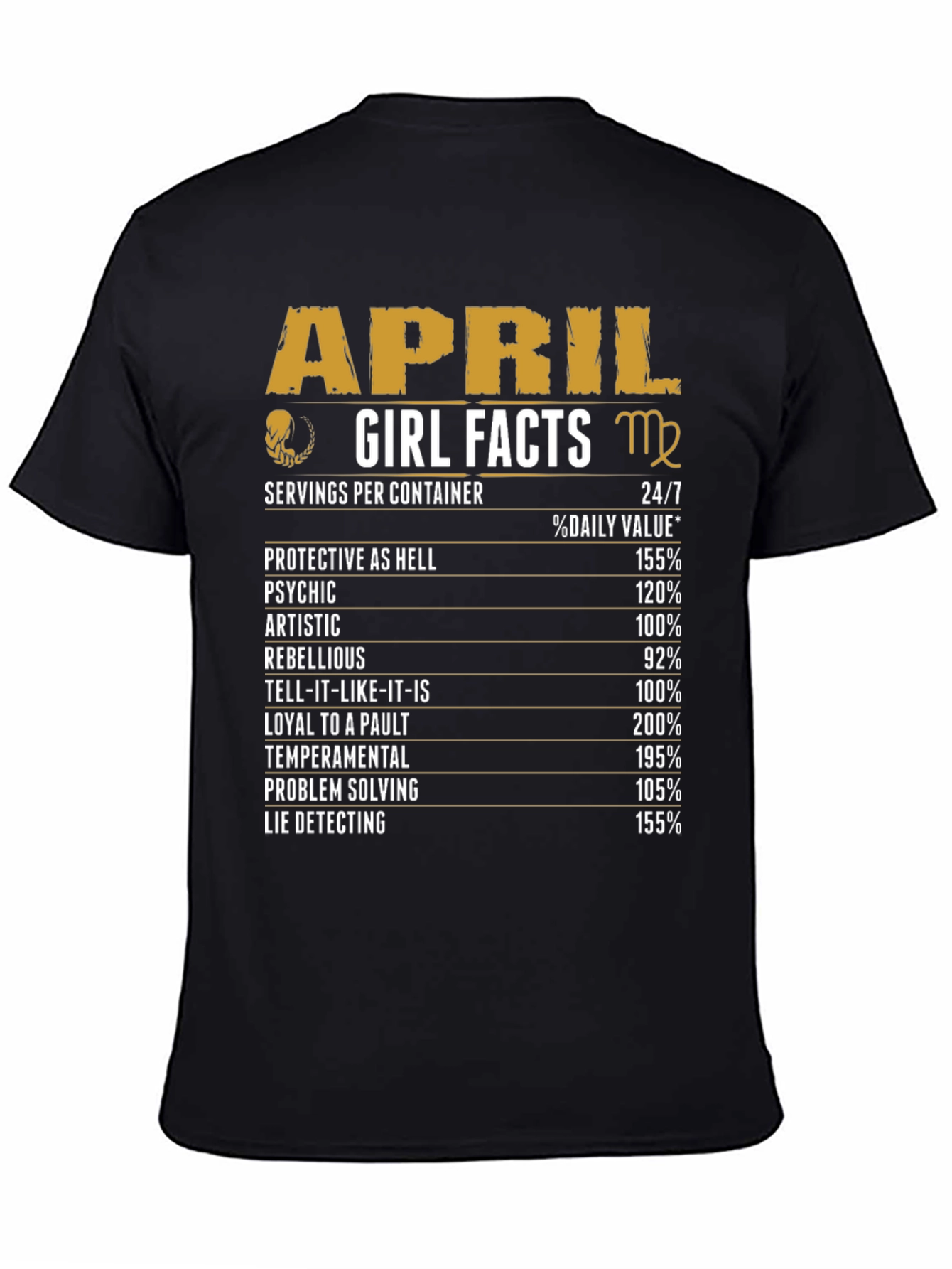 April Girl Facts T-Shirt - Zodiac Virgo Birthday Tee