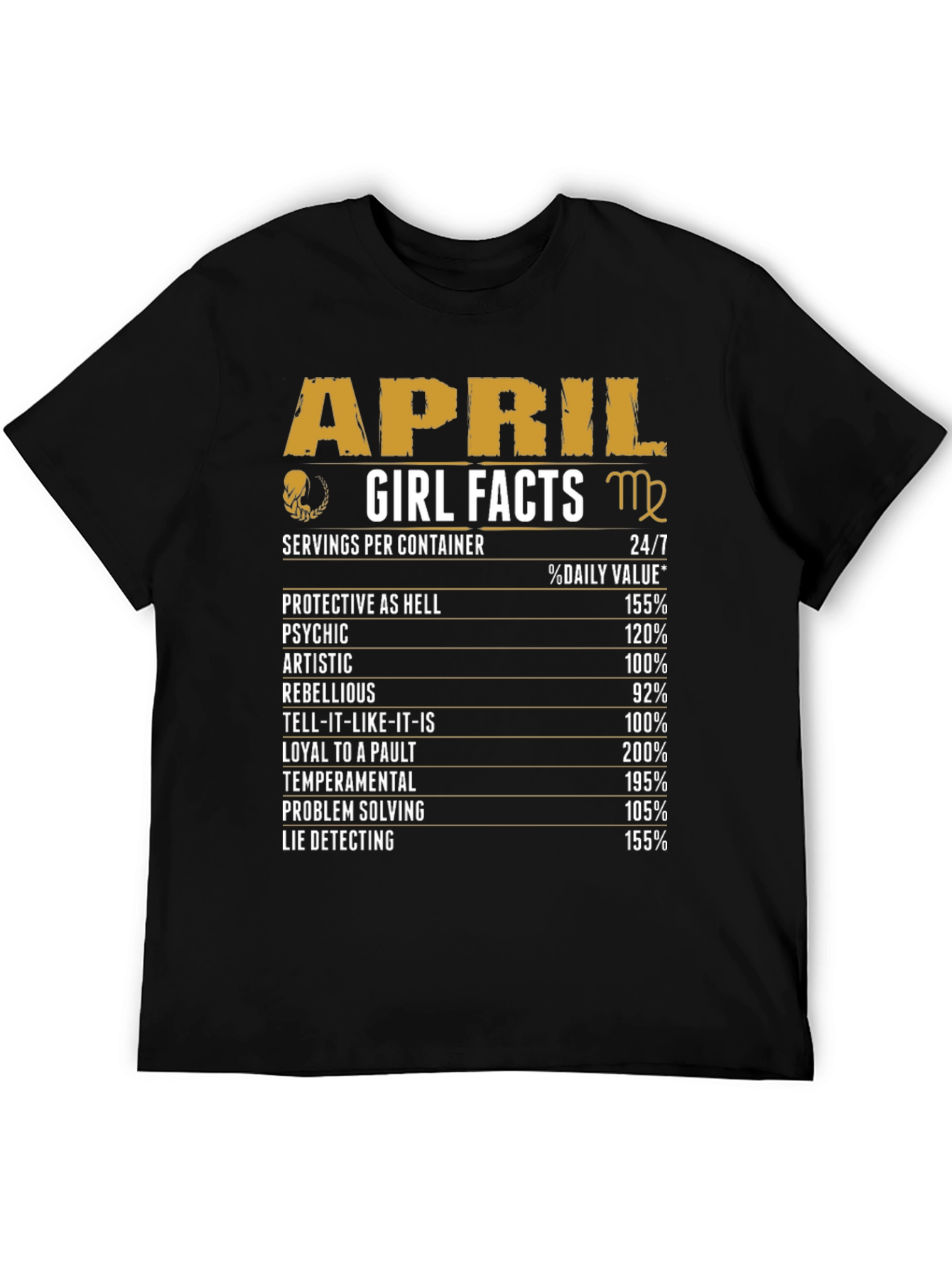 April Girl Facts T-Shirt - Zodiac Virgo Birthday Tee