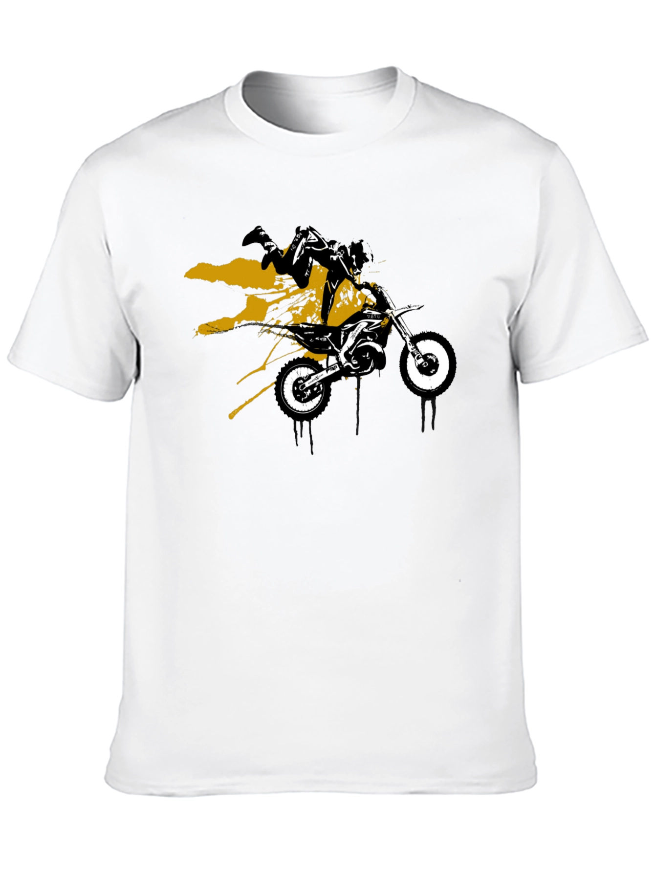 Dirt Bike Rider Graphic Tee - Black Cotton T-Shirt