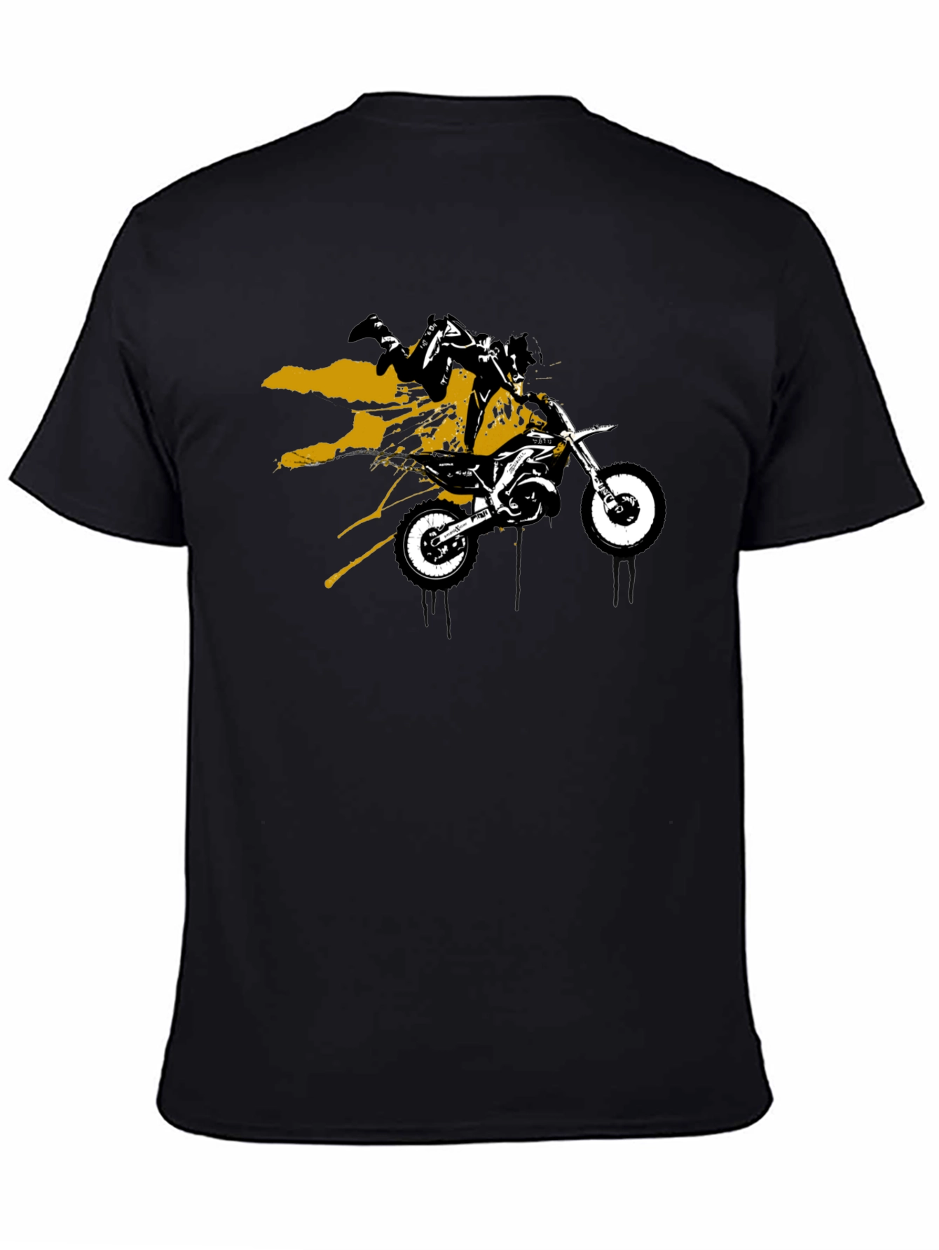 Dirt Bike Rider Graphic Tee - Black Cotton T-Shirt