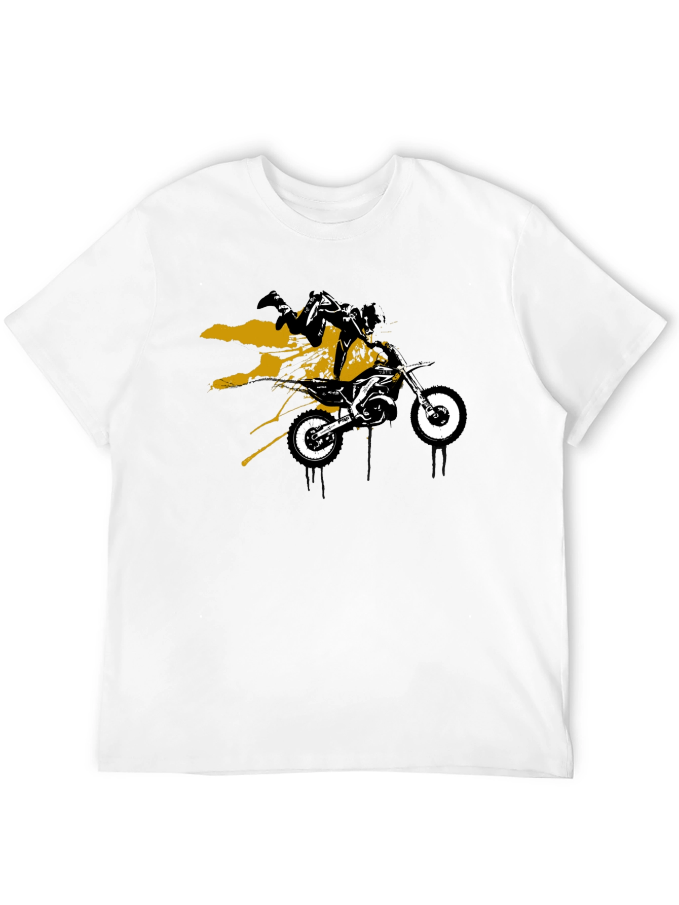 Dirt Bike Rider Graphic Tee - Black Cotton T-Shirt