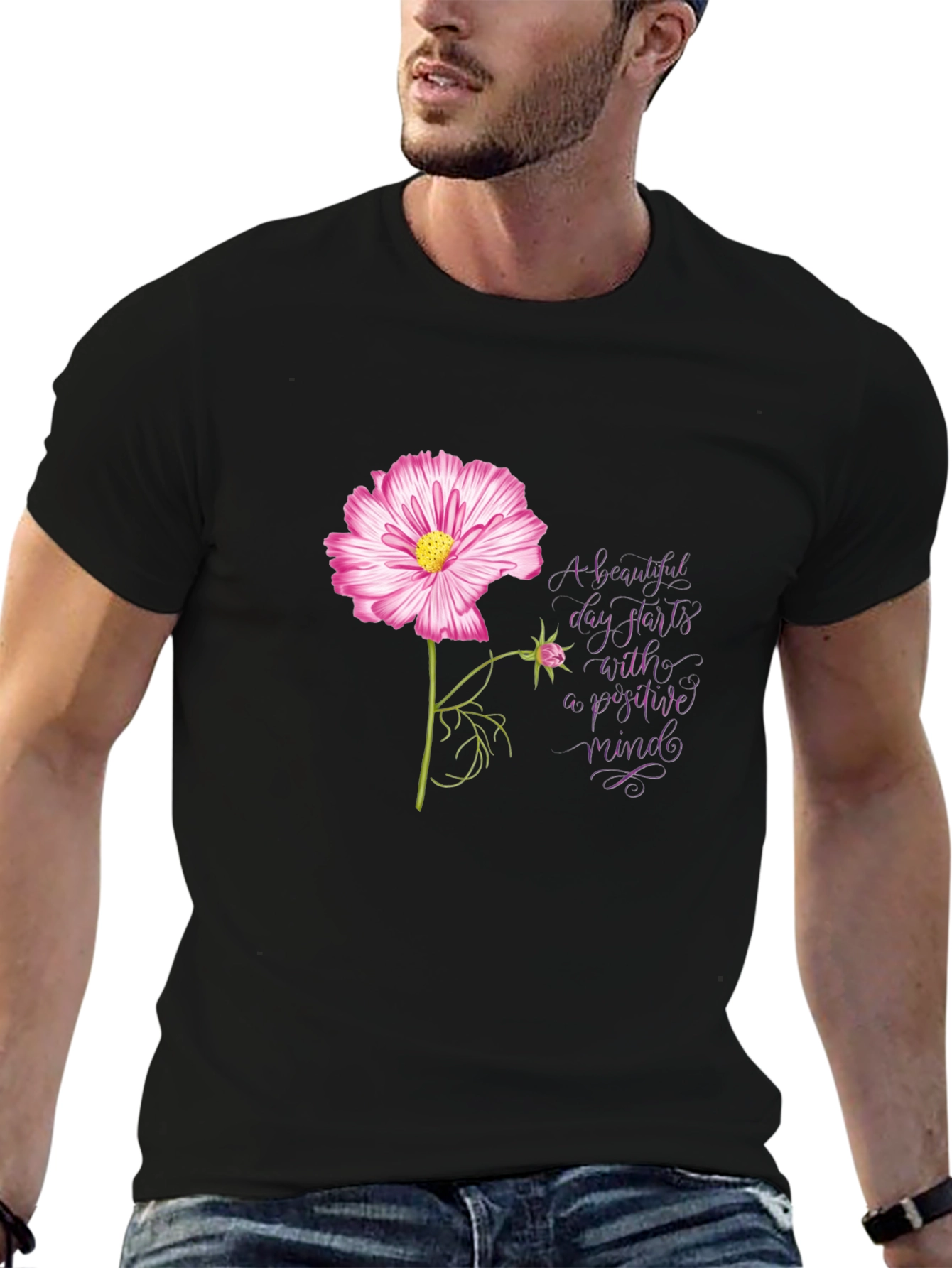 Positive Mindset Floral T-Shirt