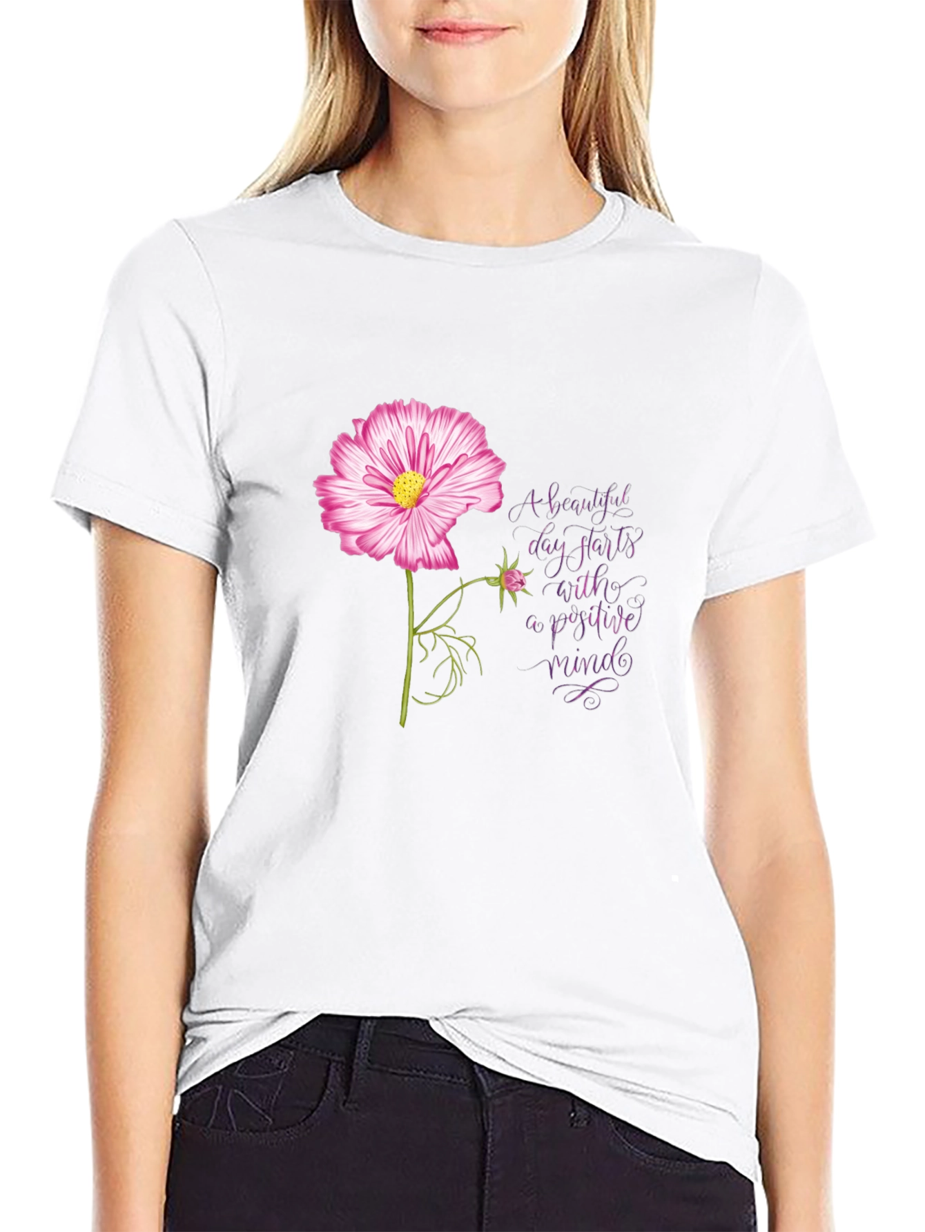 Positive Mindset Floral T-Shirt