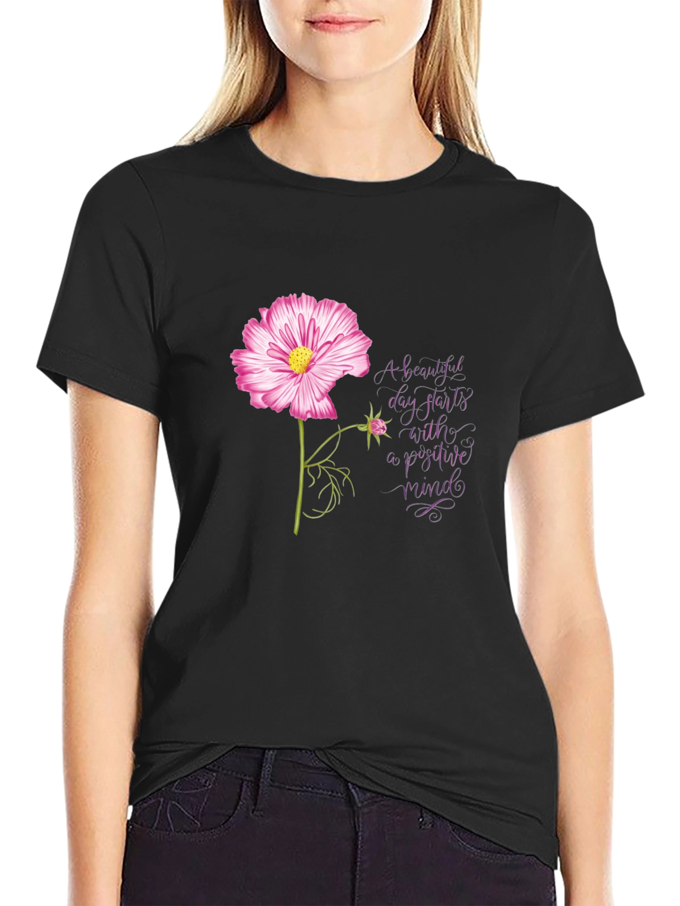 Positive Mindset Floral T-Shirt