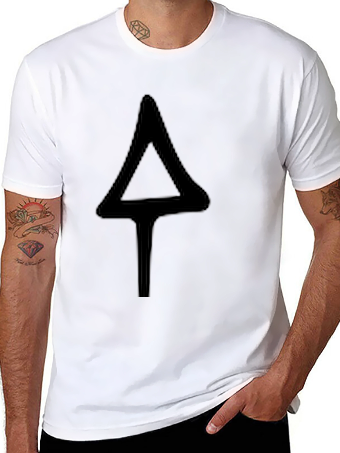 Black T-Shirt with Unique Arrow Design
