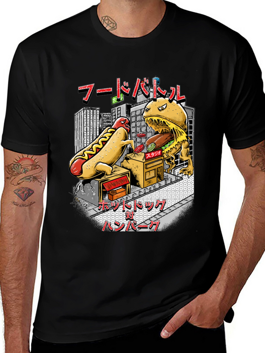 Food Battle Graphic Tee - Hotdog vs Burger