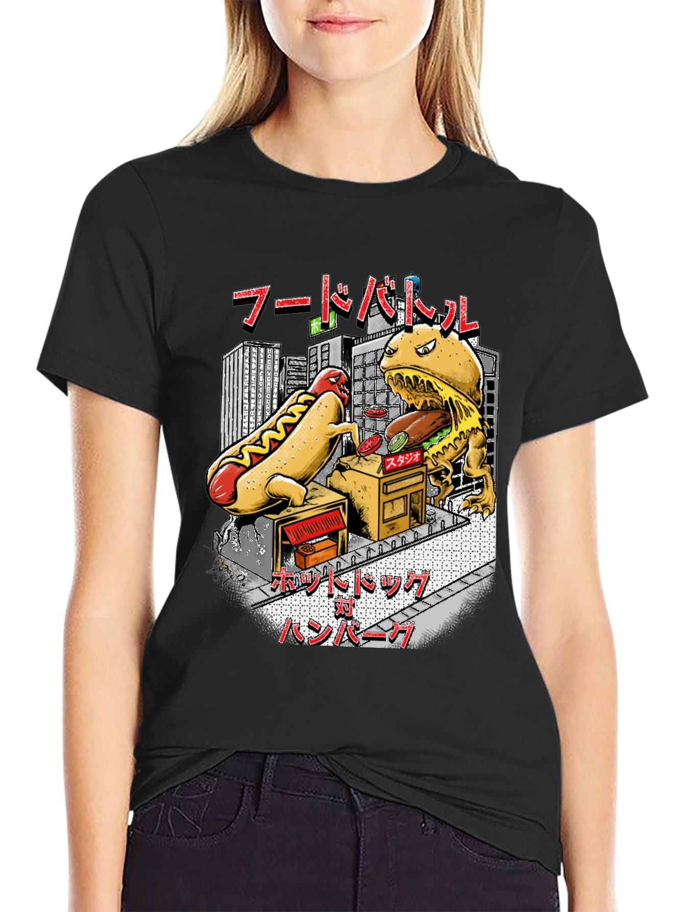 Food Battle Graphic Tee - Hotdog vs Burger