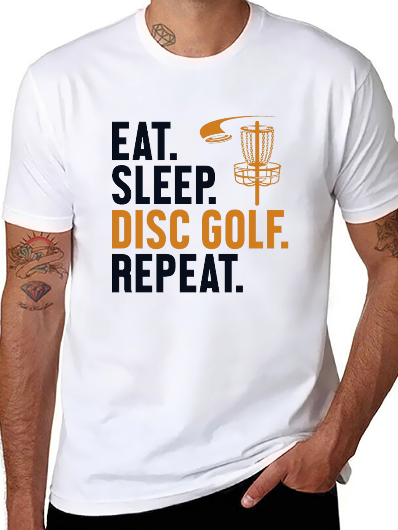 Eat Sleep Disc Golf Repeat Graphic Tee
