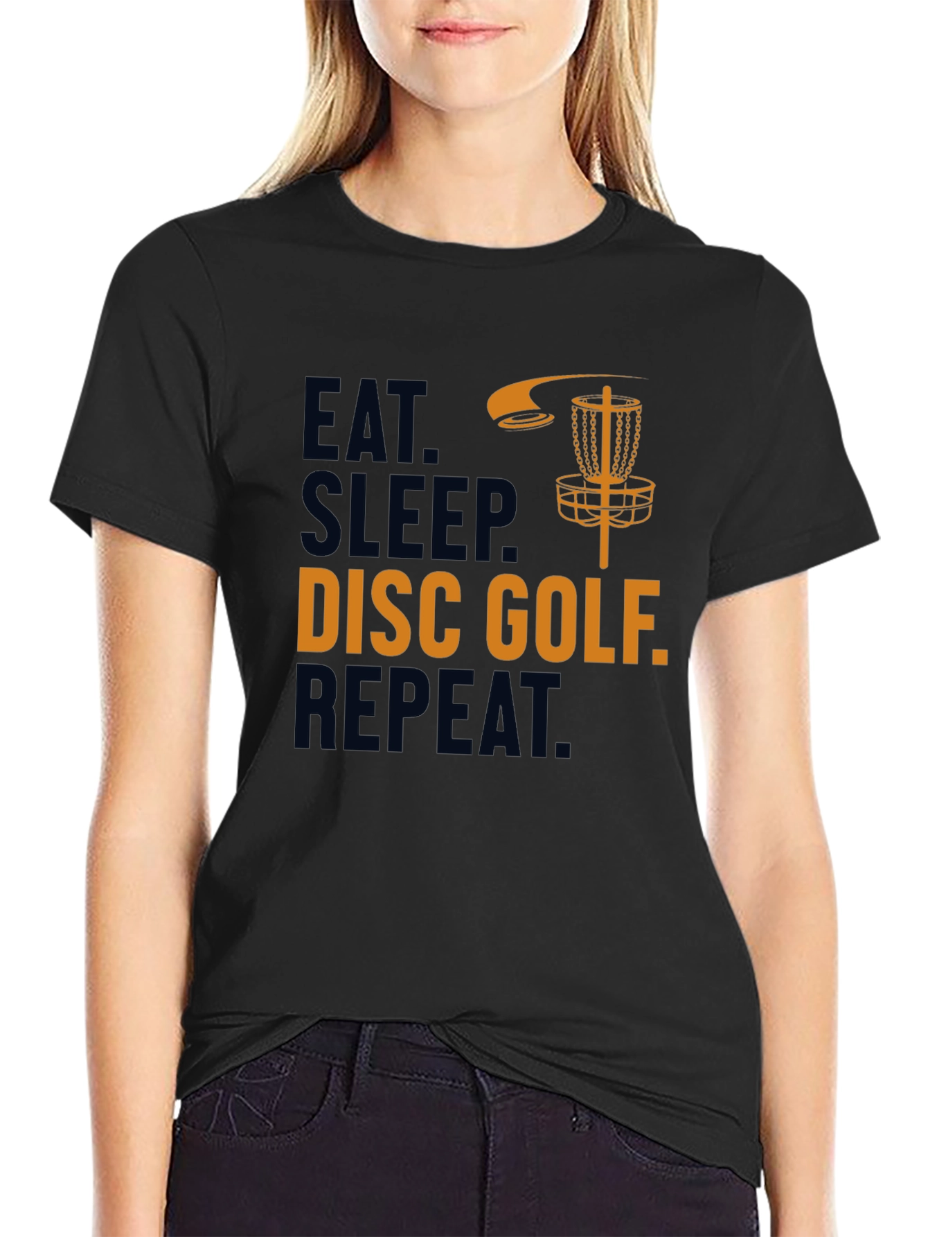 Eat Sleep Disc Golf Repeat Graphic Tee