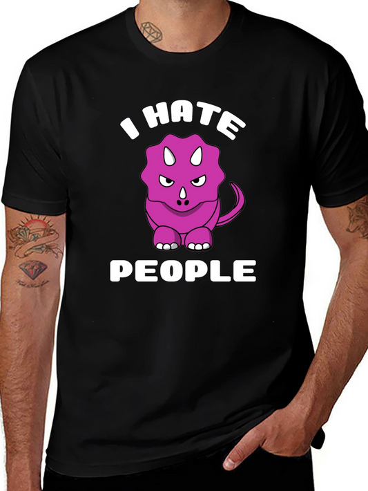 I Hate People Triceratops Graphic Tee