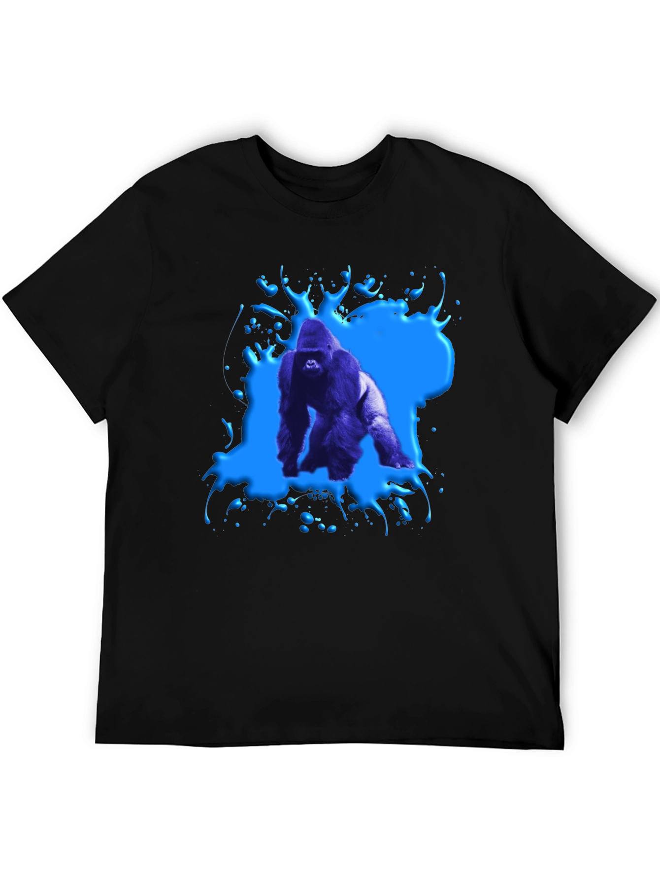 Gorilla Splash Graphic Tee - Bold Black T-Shirt
