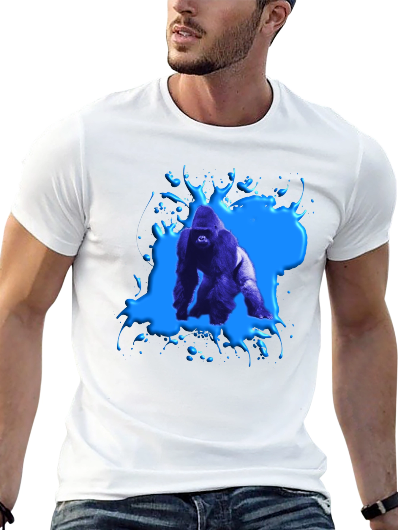 Gorilla Splash Graphic Tee - Bold Black T-Shirt