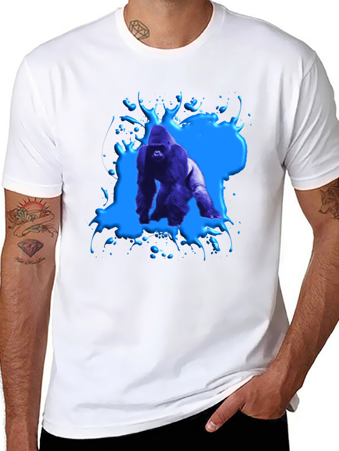 Gorilla Splash Graphic Tee - Bold Black T-Shirt