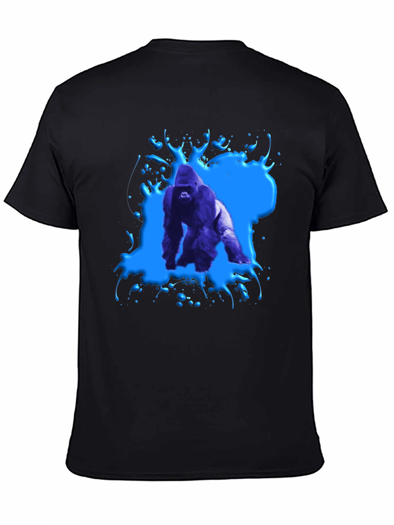 Gorilla Splash Graphic Tee - Bold Black T-Shirt