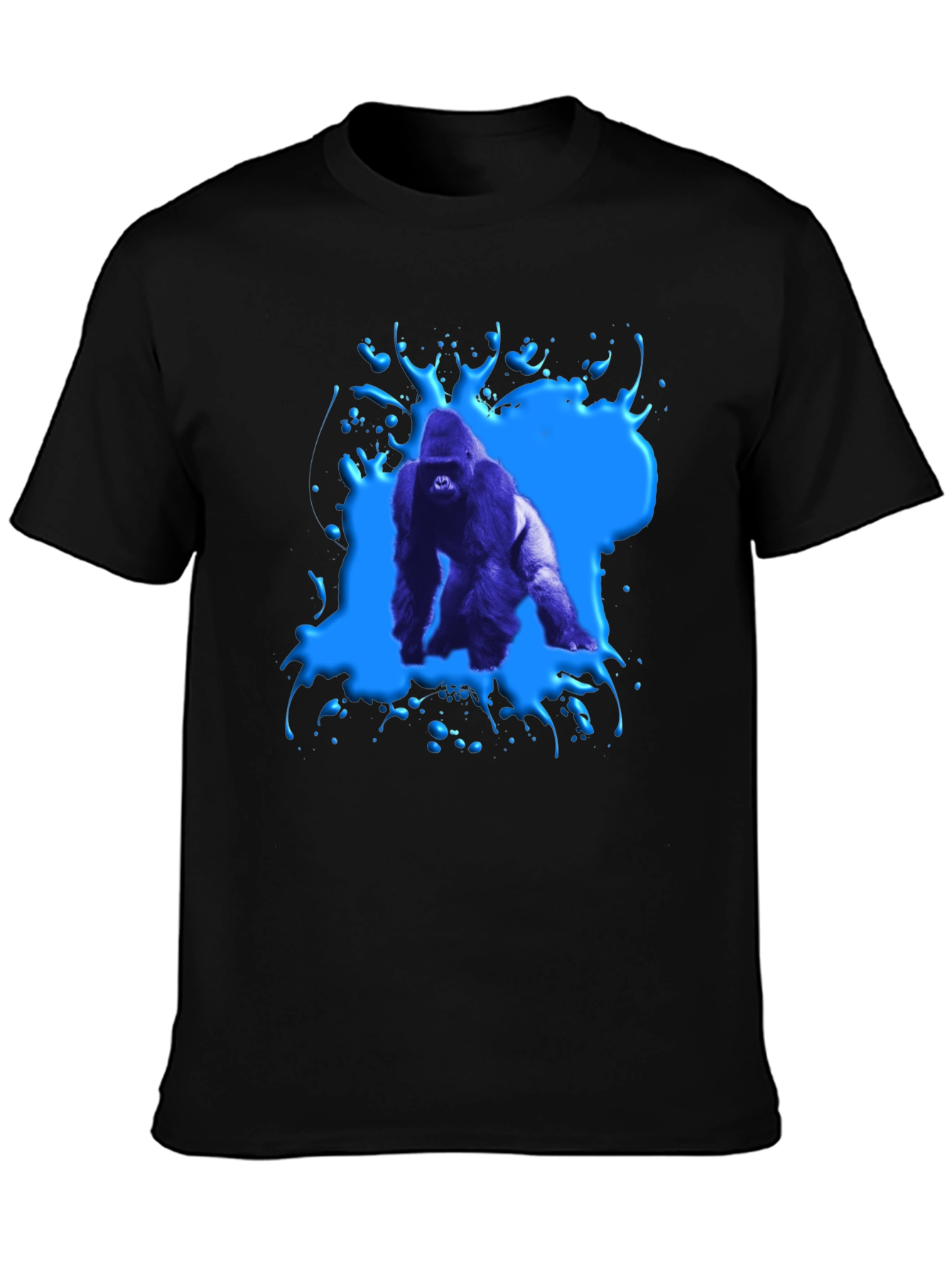 Gorilla Splash Graphic Tee - Bold Black T-Shirt