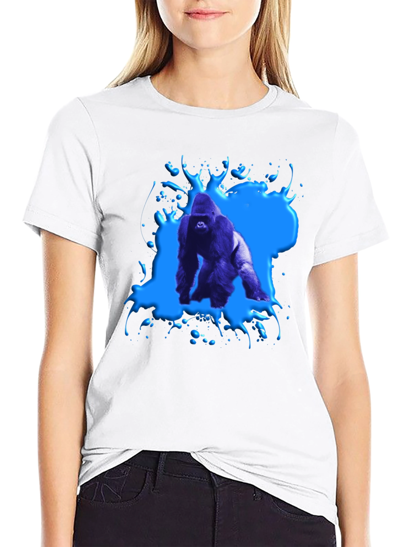 Gorilla Splash Graphic Tee - Bold Black T-Shirt