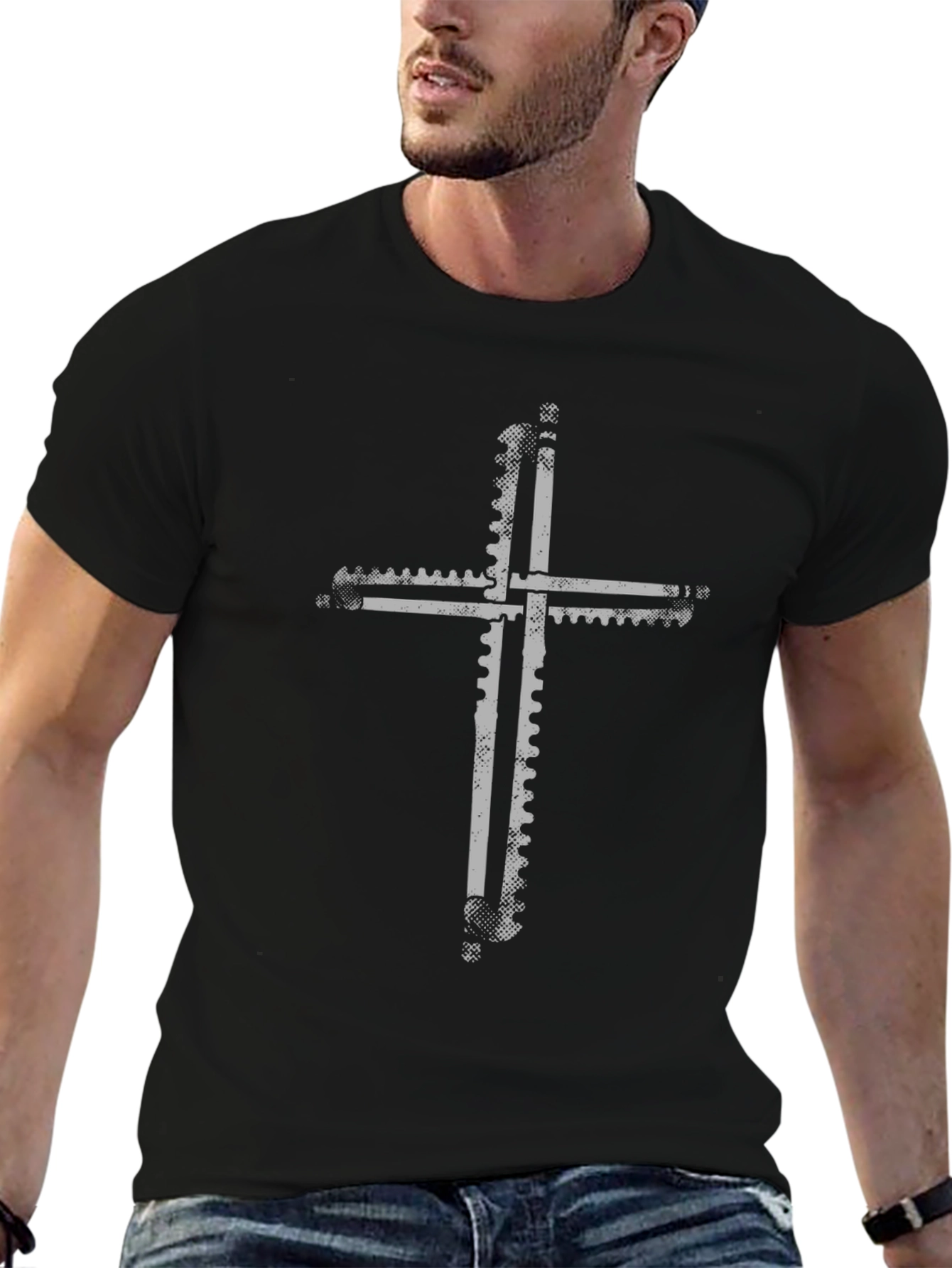 Gear Cross Graphic T-Shirt - Black
