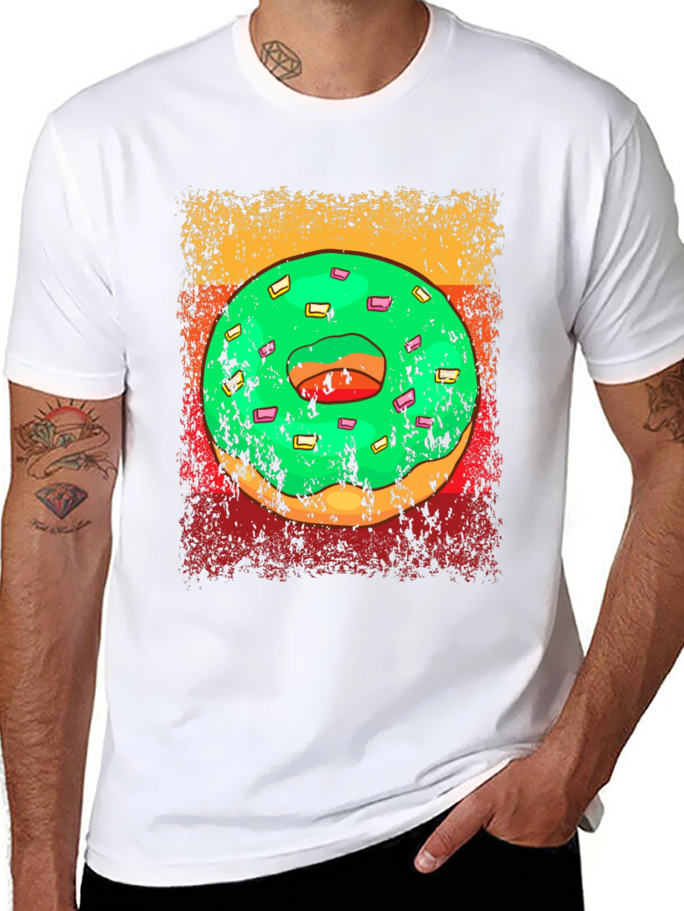 Donut Graphic Tee - Retro Style Donut Lover Shirt