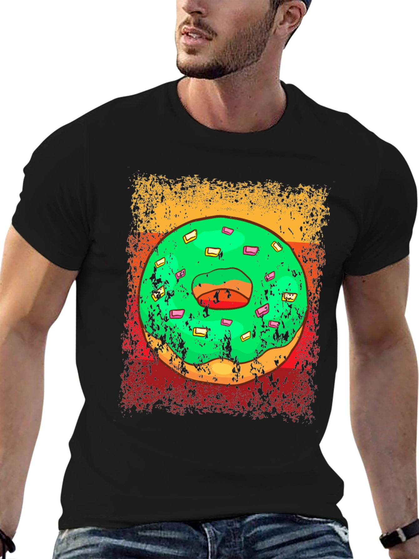 Donut Graphic Tee - Retro Style Donut Lover Shirt