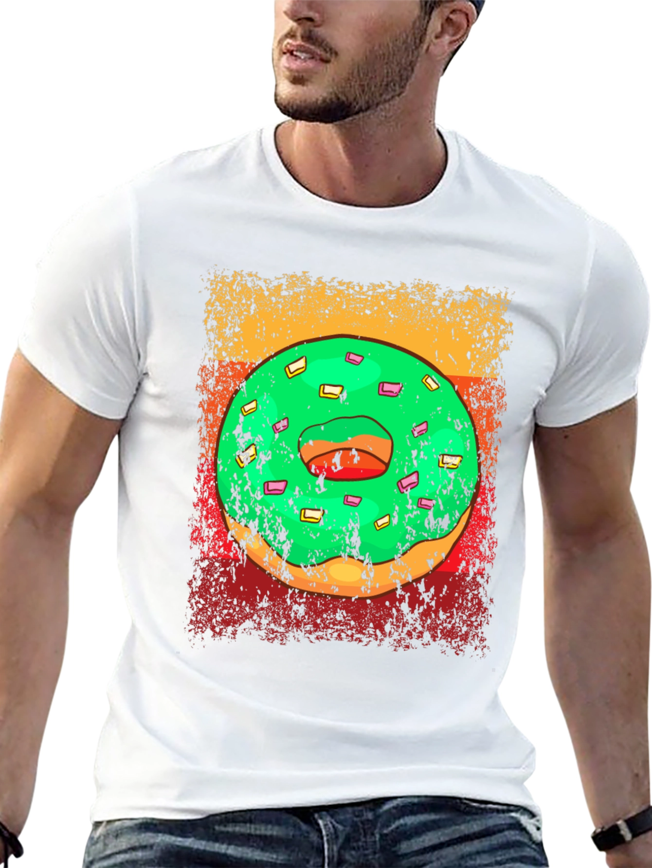 Donut Graphic Tee - Retro Style Donut Lover Shirt