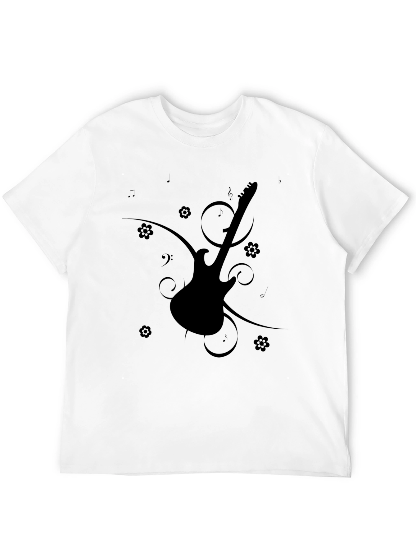 Black Guitar Graphic Tee - Stylish Unisex T-Shirt