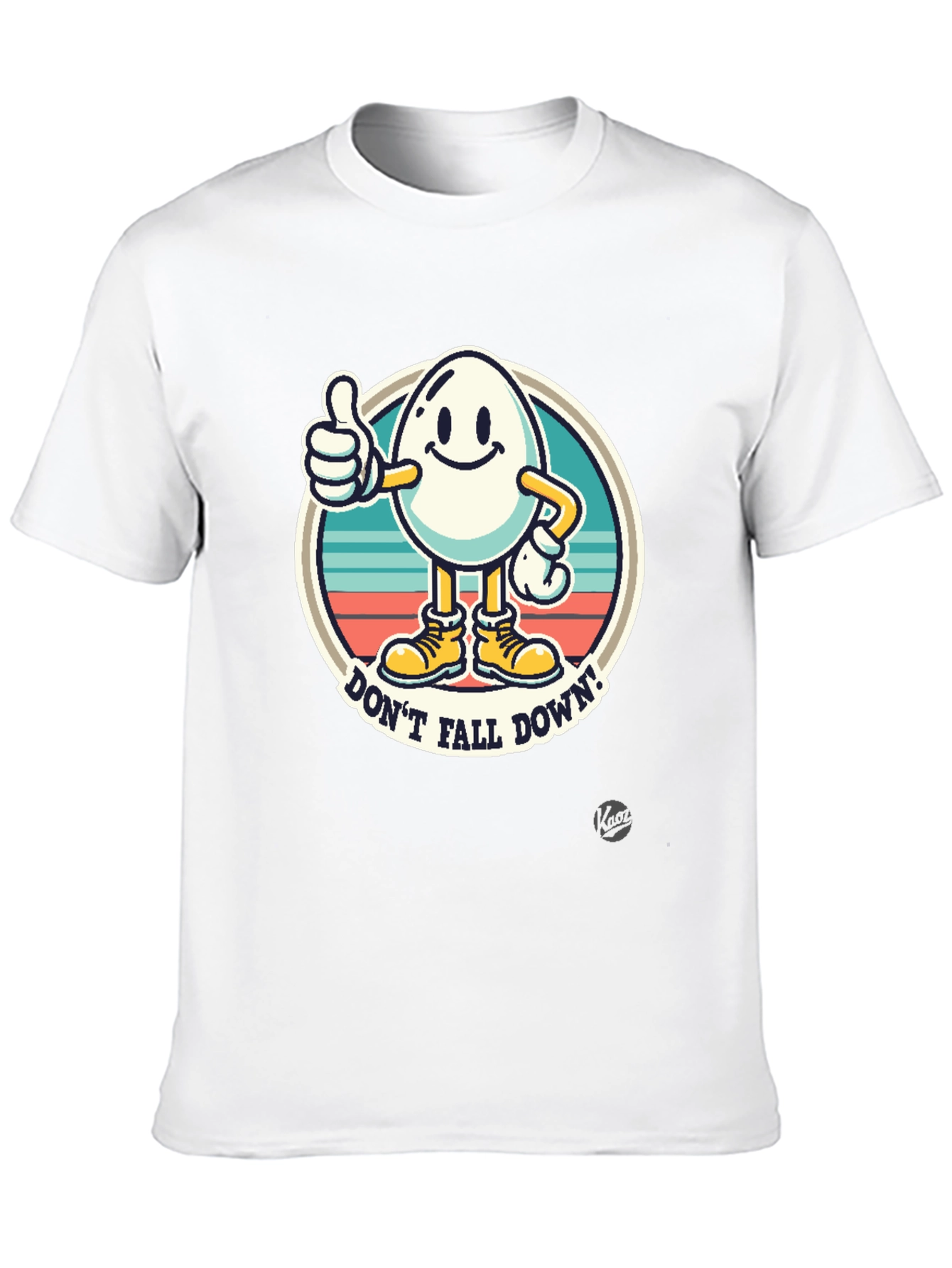 Funny Egg Cartoon T-Shirt - Dont Fall Down!