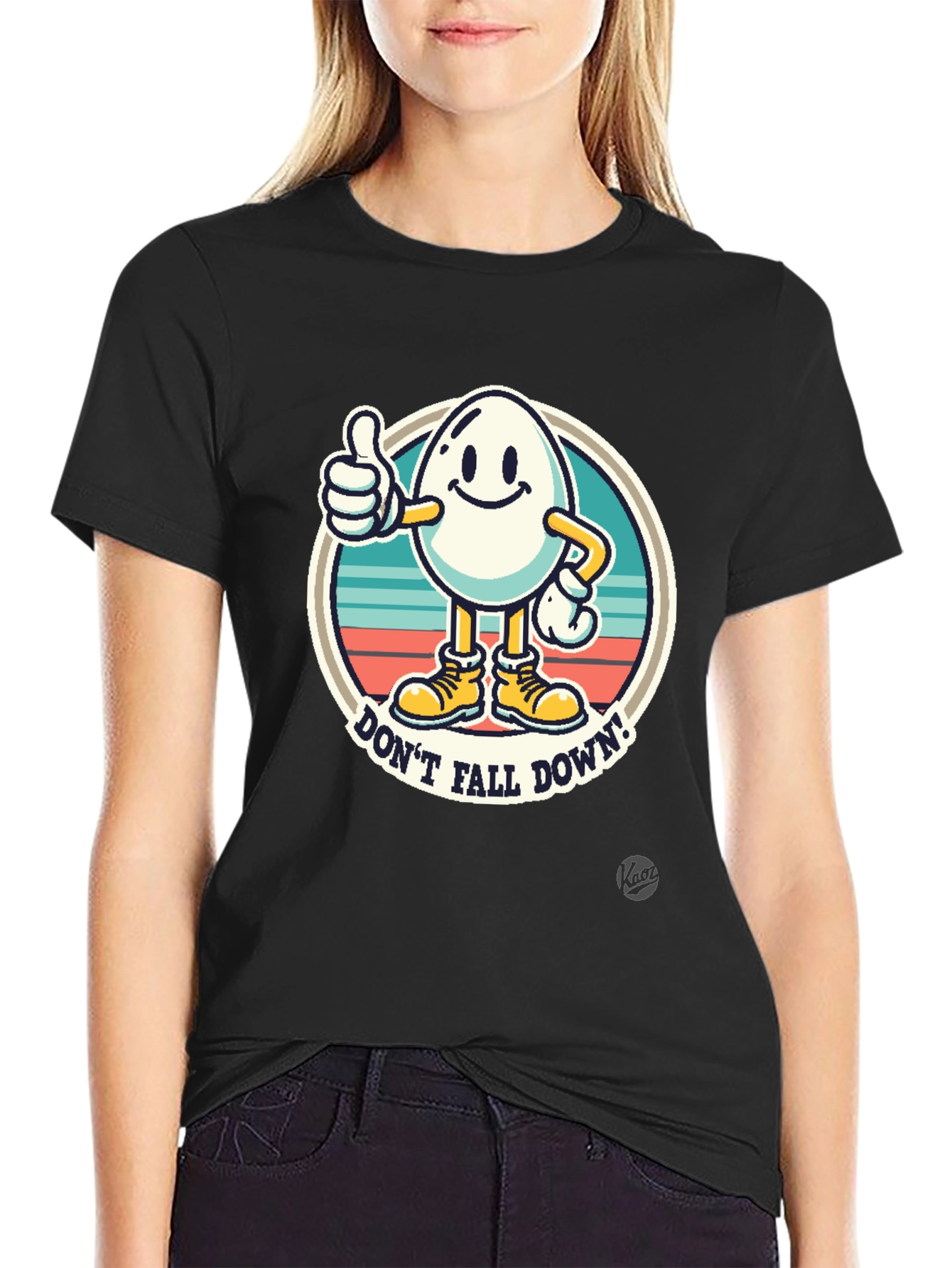 Funny Egg Cartoon T-Shirt - Dont Fall Down!