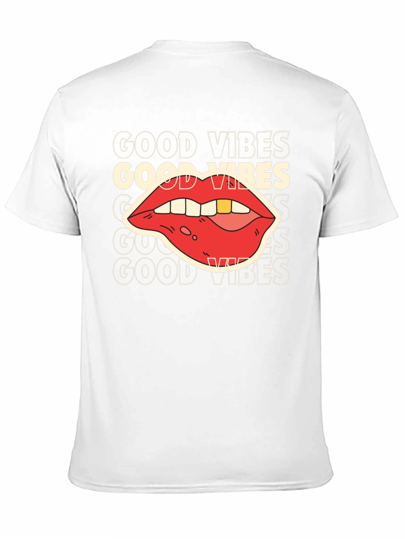 Good Vibes Graphic Tee - Retro Lip Design