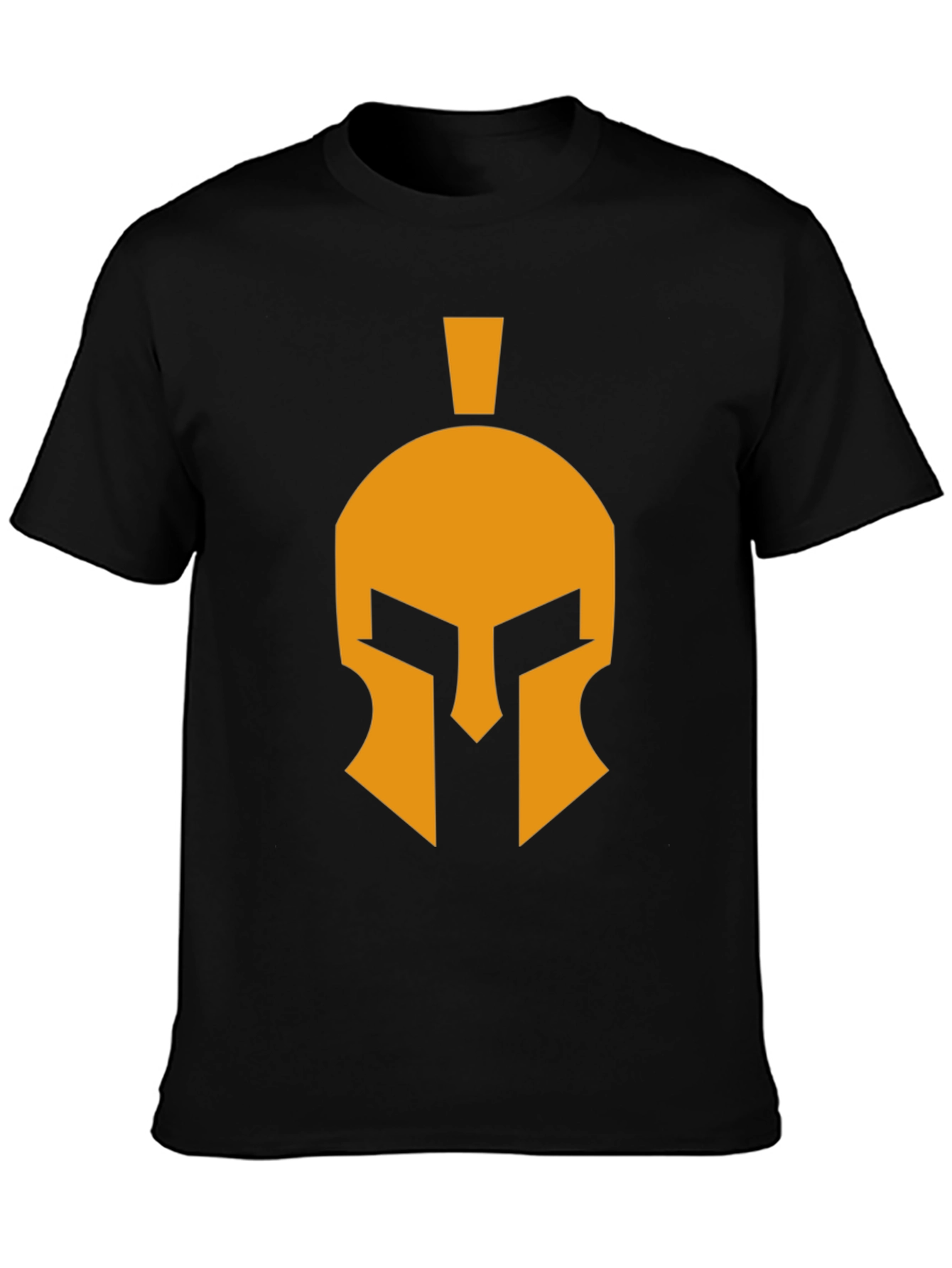 Spartan Helmet Graphic Tee - Black Cotton Casual T-Shirt