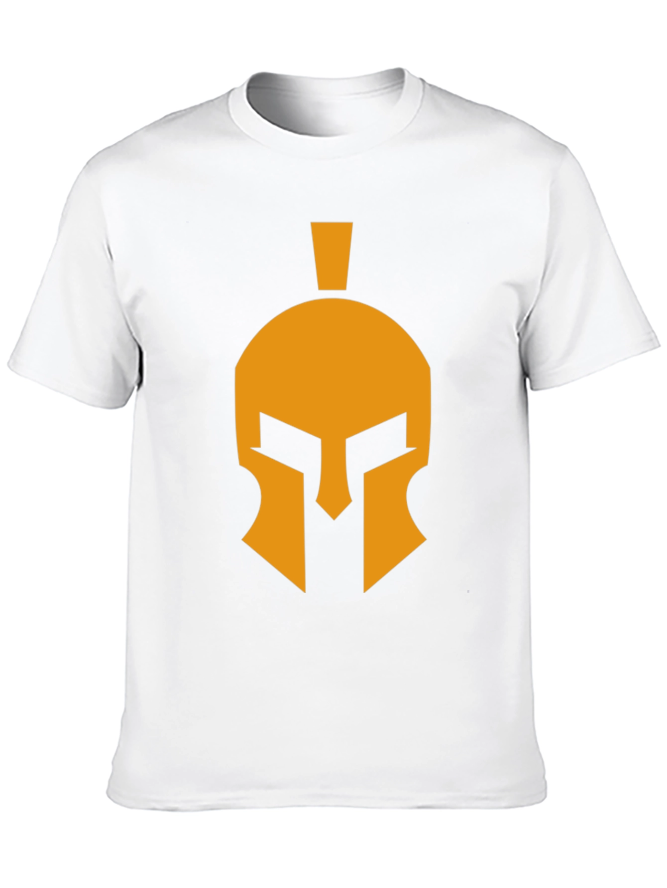 Spartan Helmet Graphic Tee - Black Cotton Casual T-Shirt