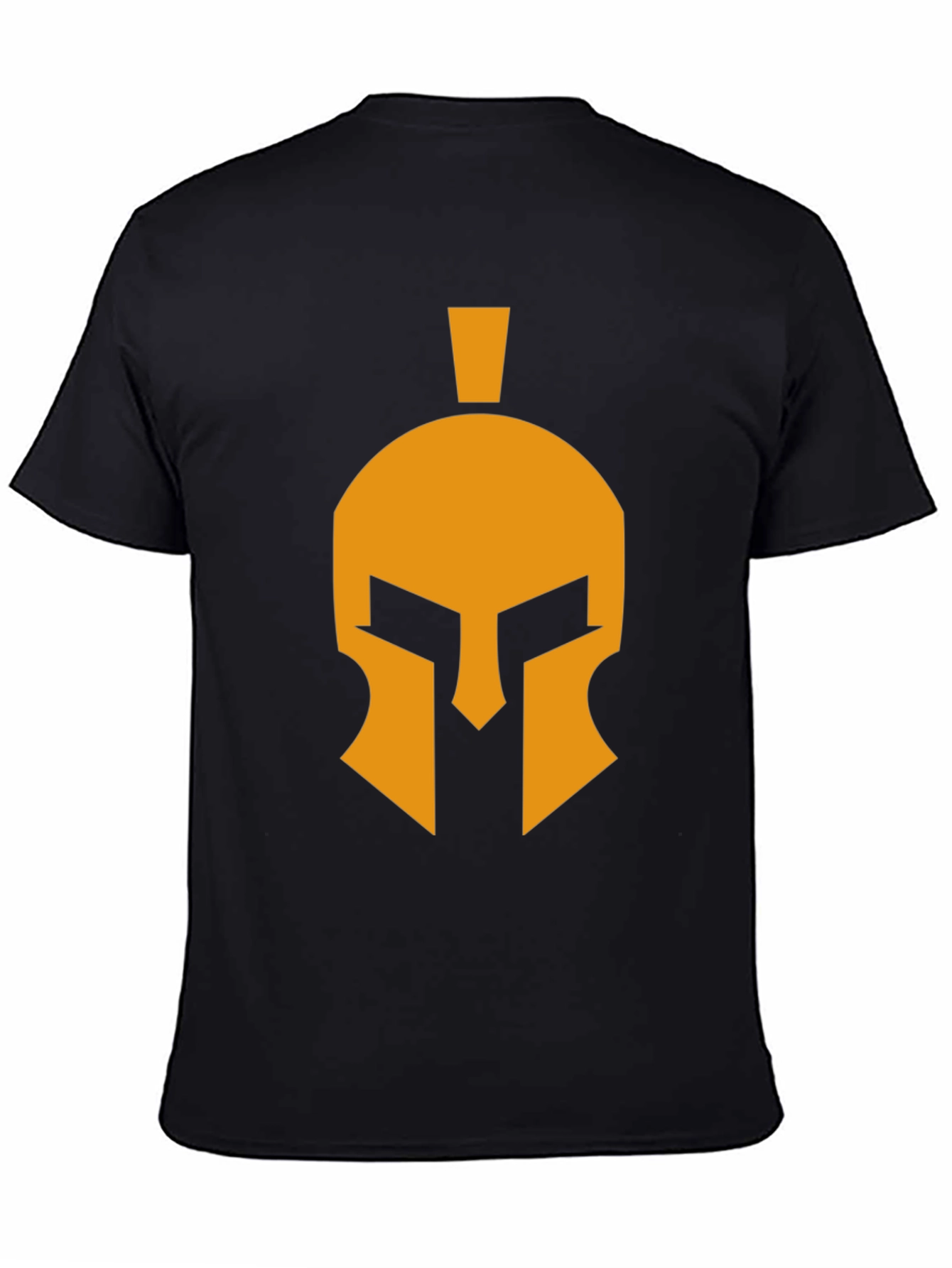 Spartan Helmet Graphic Tee - Black Cotton Casual T-Shirt
