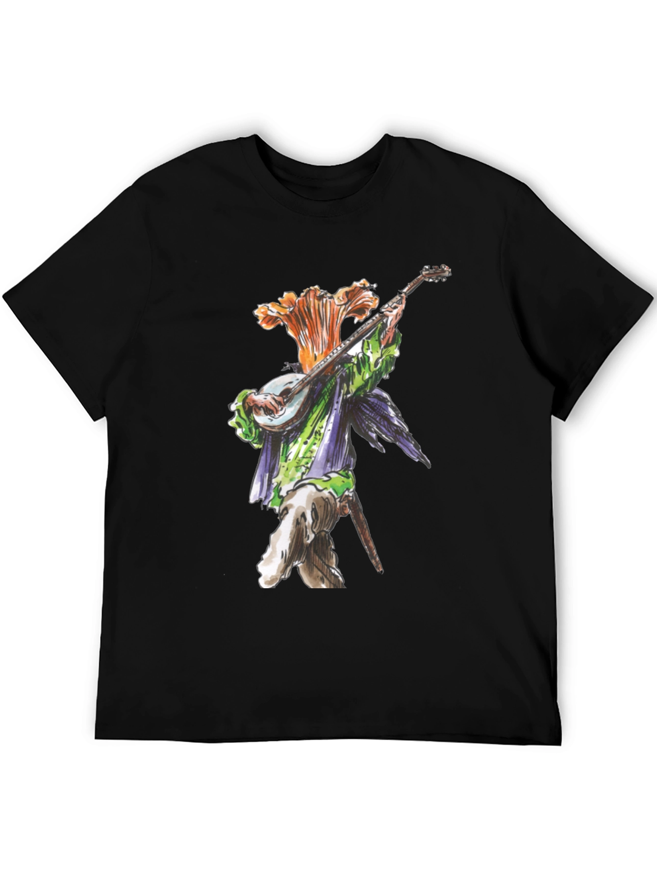 Floral Bard Graphic Tee - Black Cotton