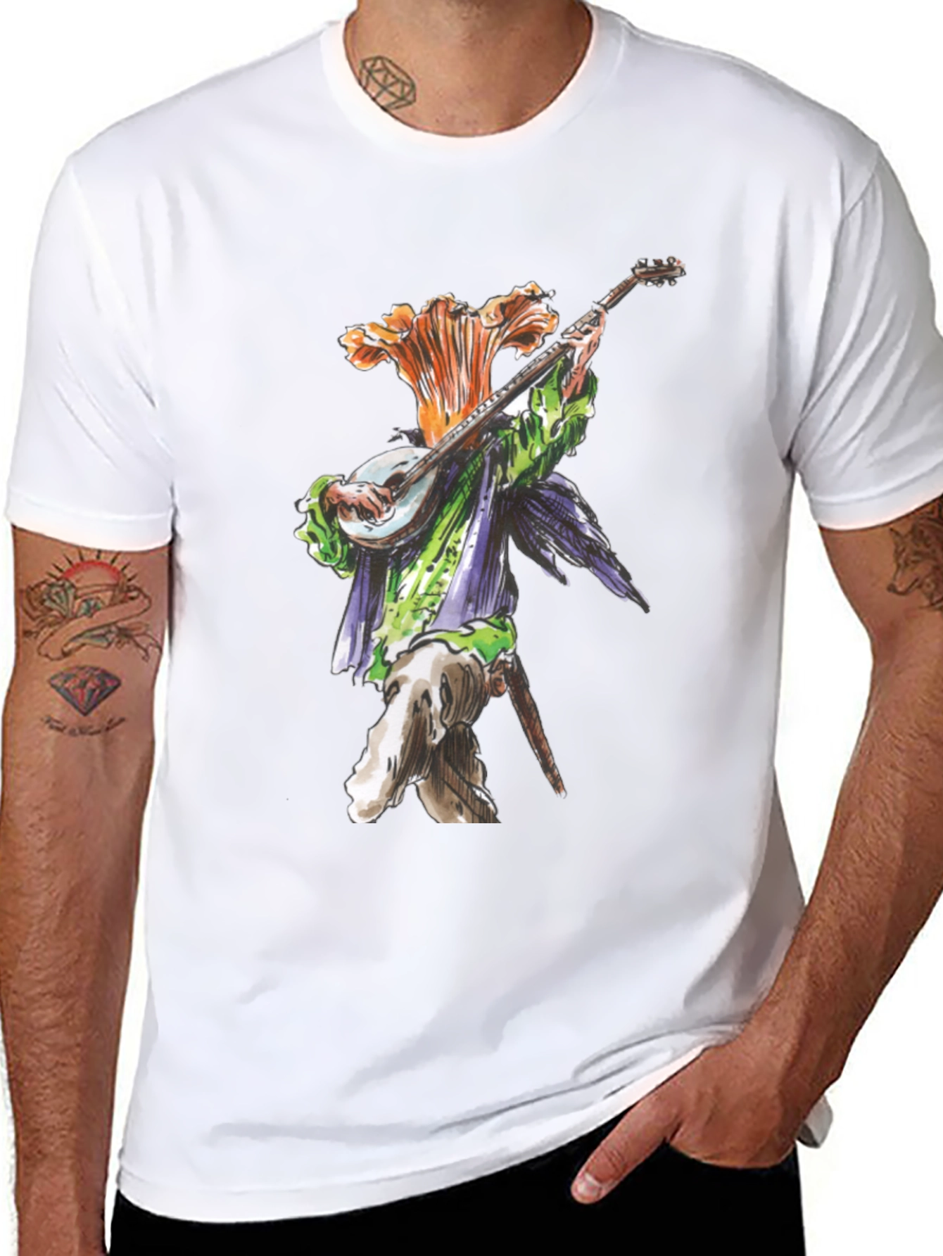 Floral Bard Graphic Tee - Black Cotton