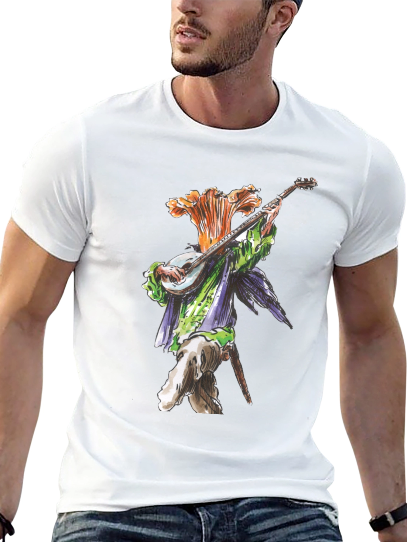 Floral Bard Graphic Tee - Black Cotton
