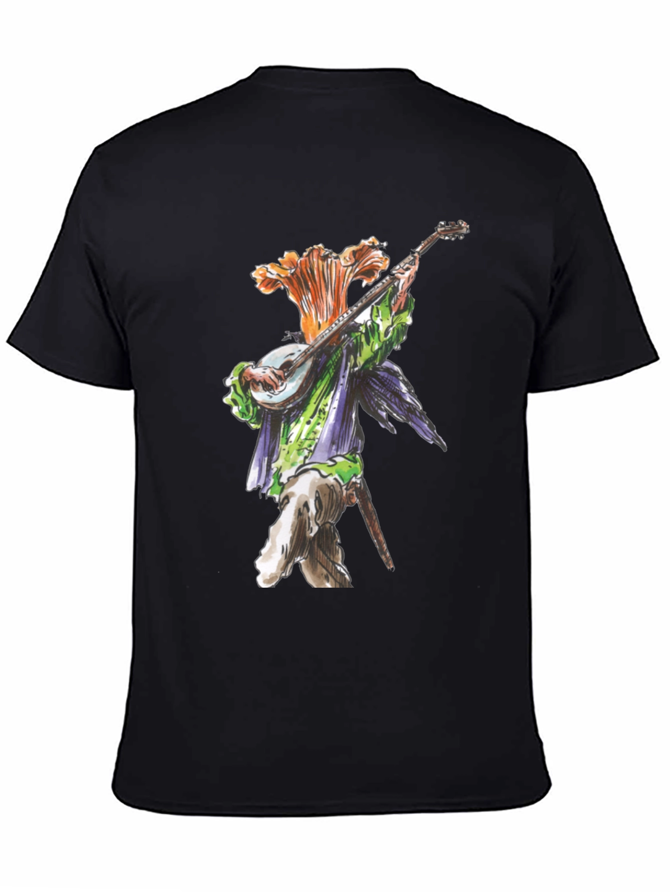 Floral Bard Graphic Tee - Black Cotton
