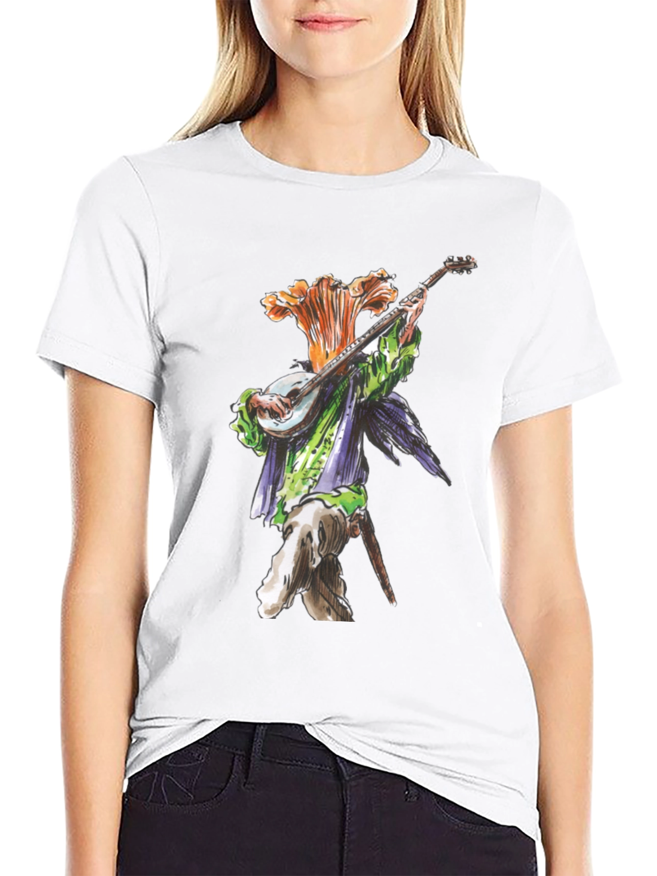 Floral Bard Graphic Tee - Black Cotton