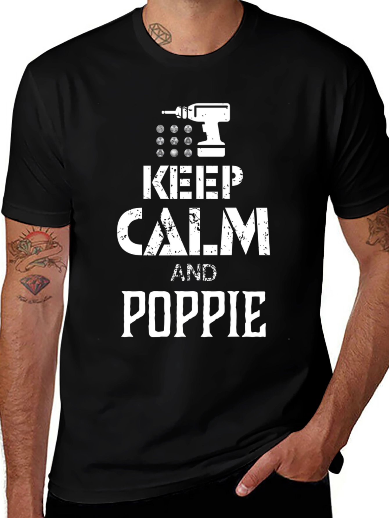 Keep Calm and Poppie T-Shirt Funny Dad Gift