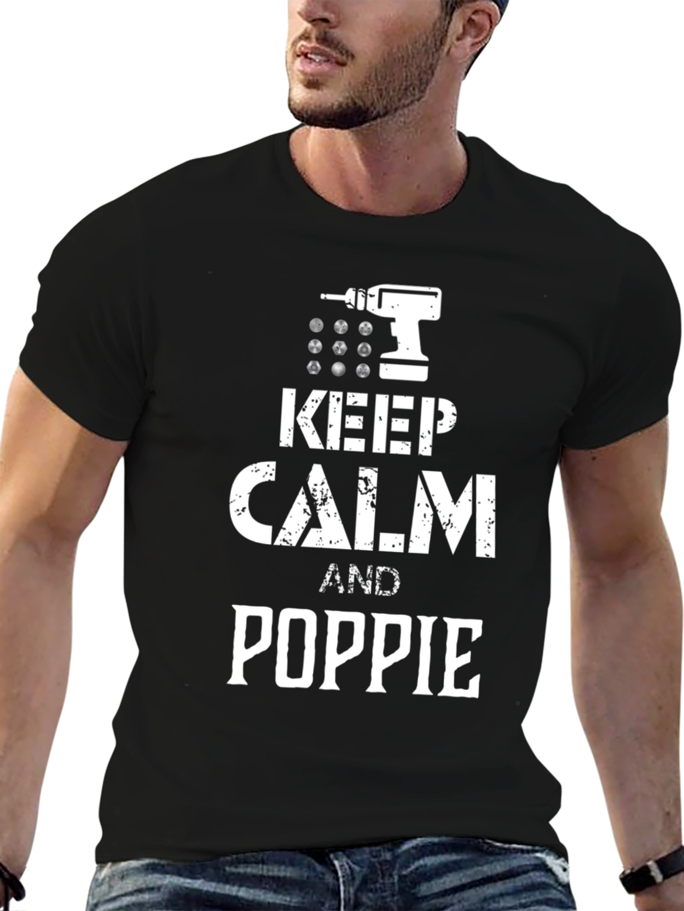 Keep Calm and Poppie T-Shirt Funny Dad Gift