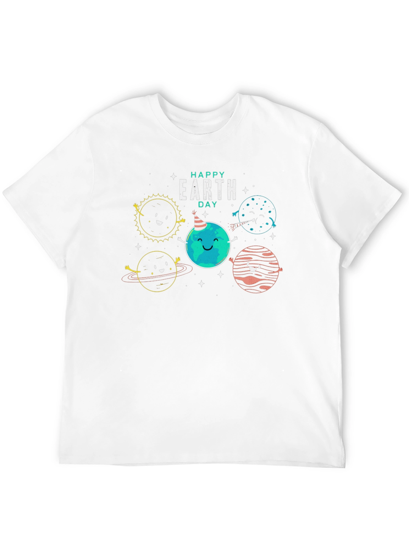 Happy Earth Day Graphic Tee - Black Cotton Blend