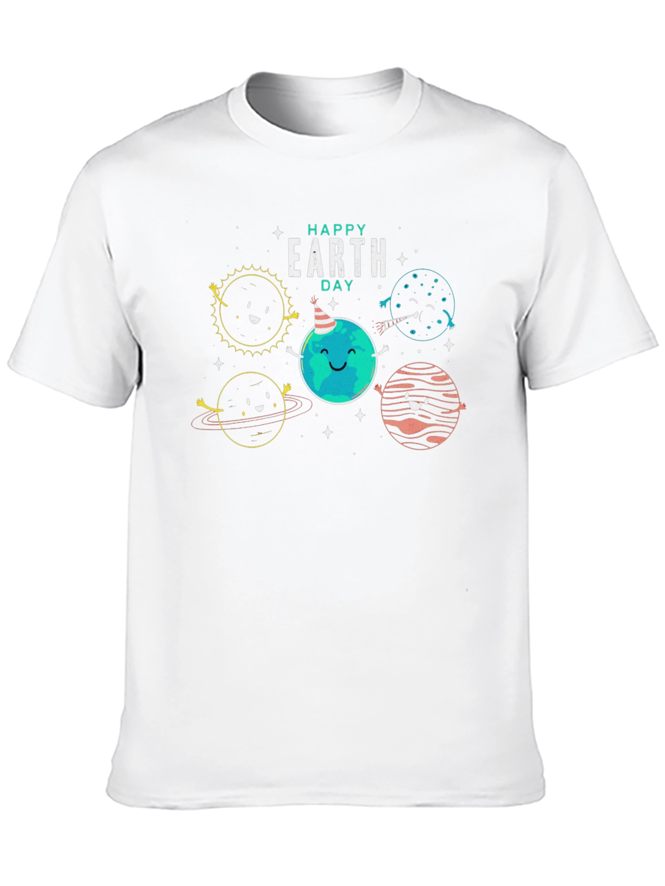 Happy Earth Day Graphic Tee - Black Cotton Blend