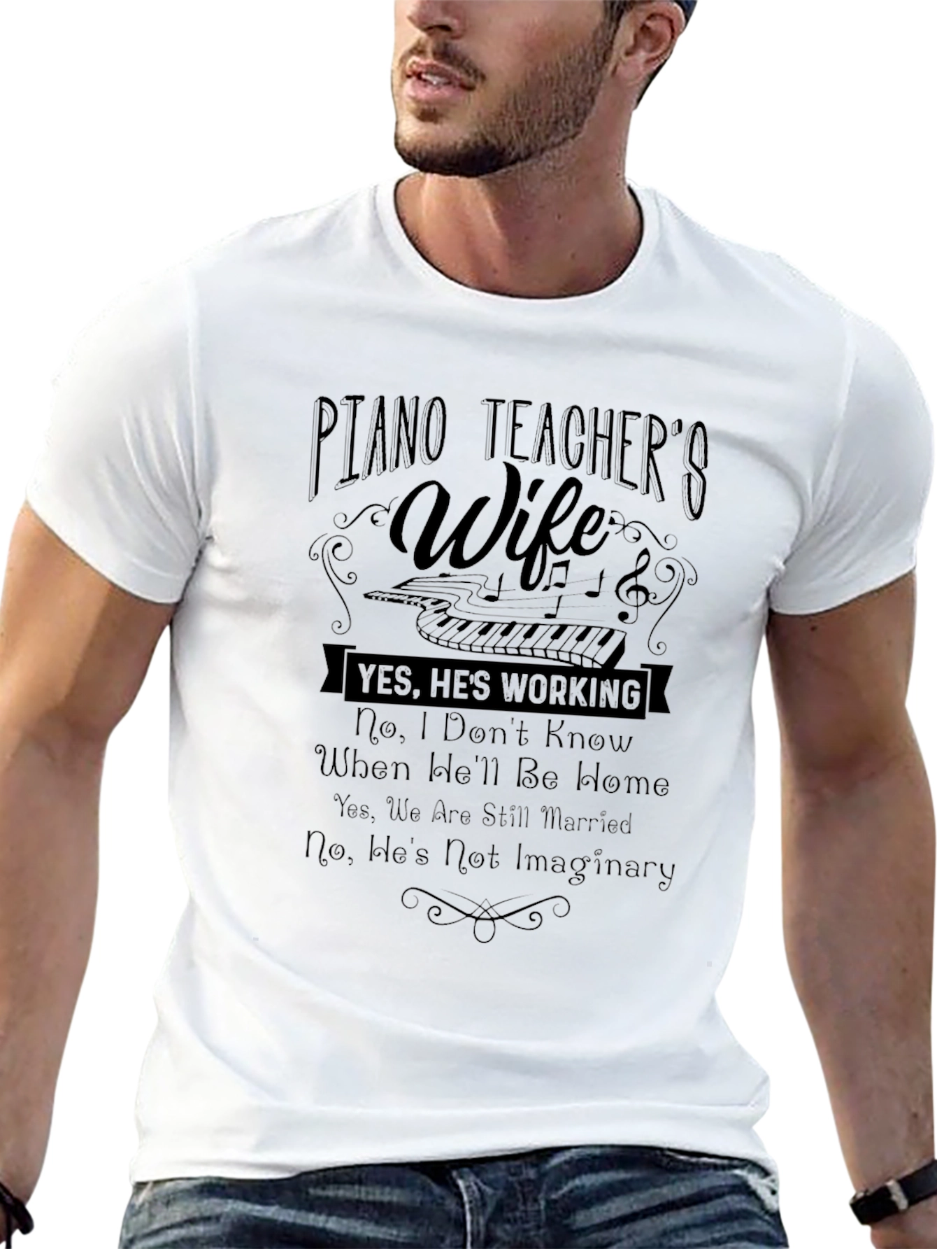 Piano Teachers Wife T-Shirt - Funny Musician Spouse Tee