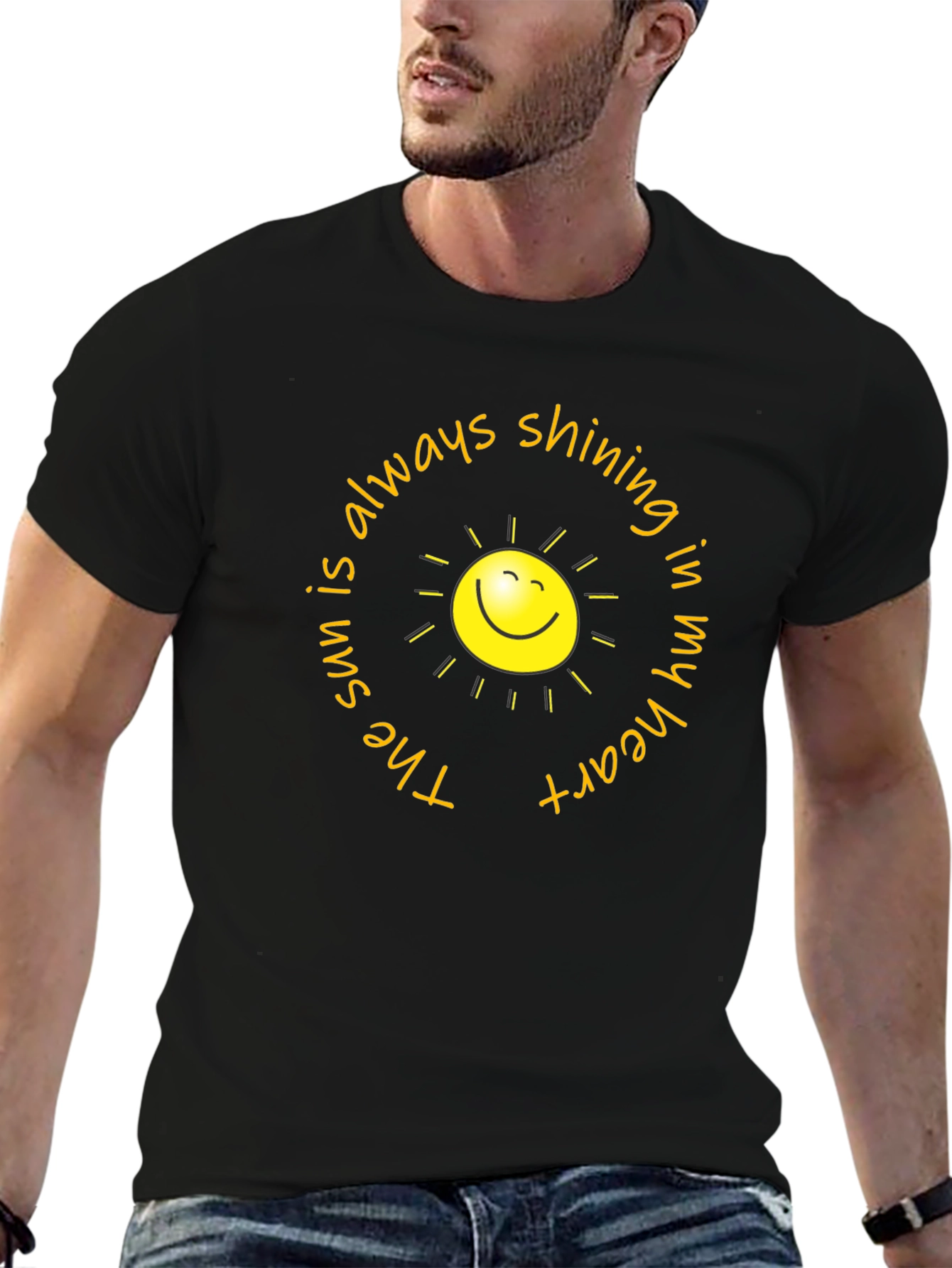 Sunshine Heart Graphic T-Shirt - Black